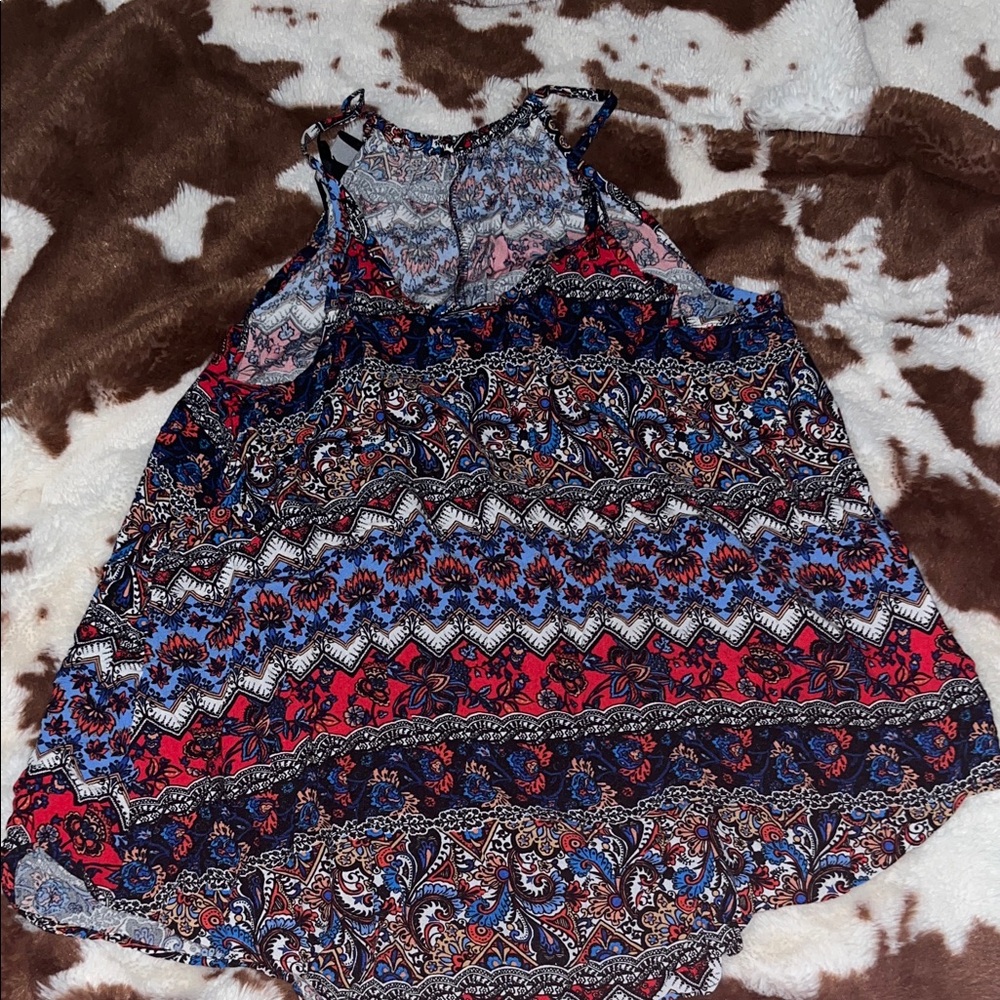 Multicolor tank top with a cute pattern 
Good to wear out 
Very comfortable